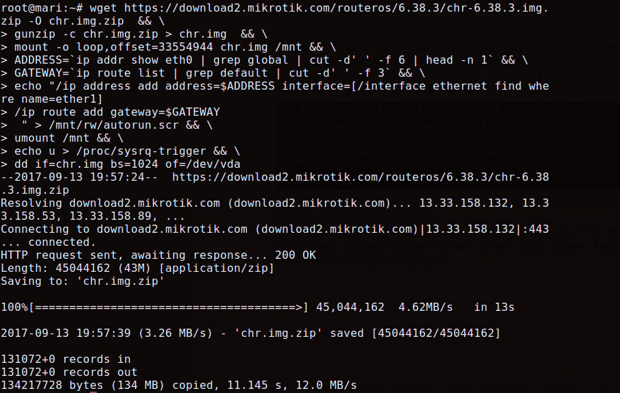 Как установить mikrotik cloud hosted router на ssd vds