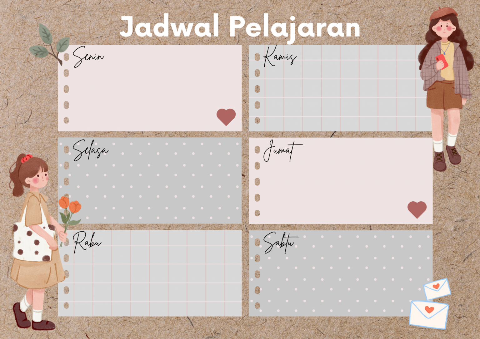 Template Jadwal Pelajaran Yang Aesthetic Hosteko Blog 8636