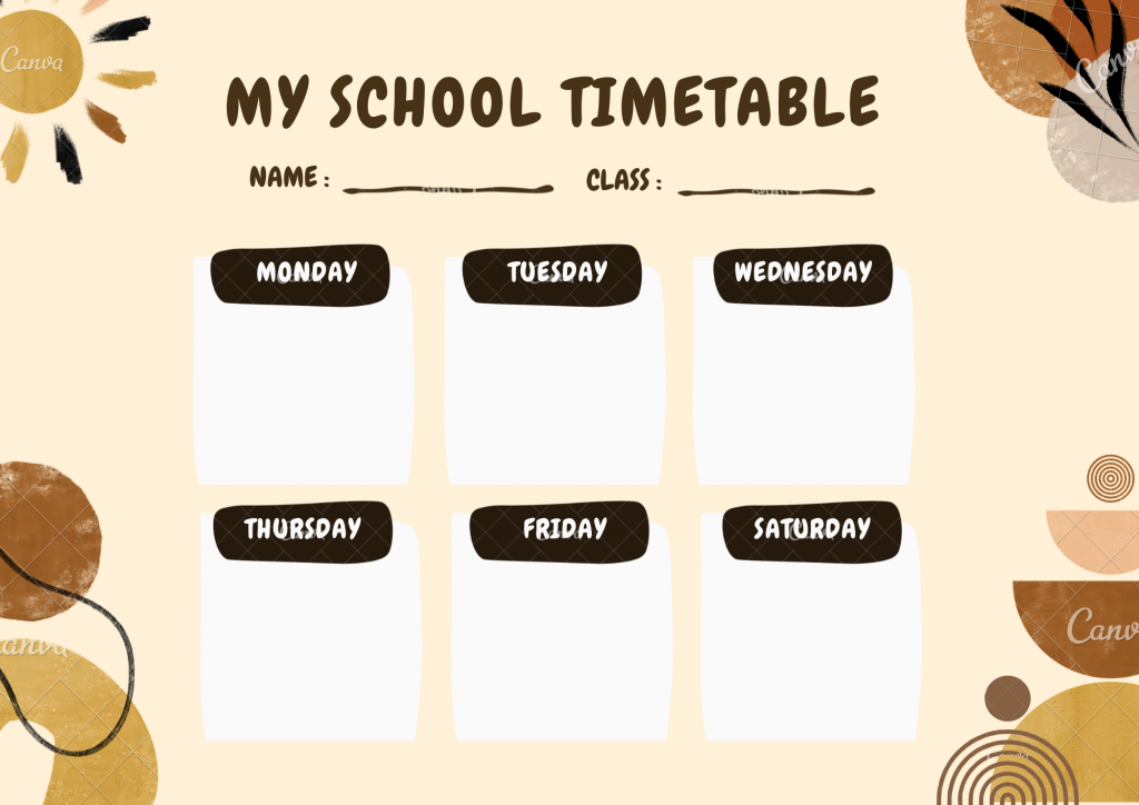 Template Jadwal Pelajaran Yang Aesthetic - Hosteko Blog