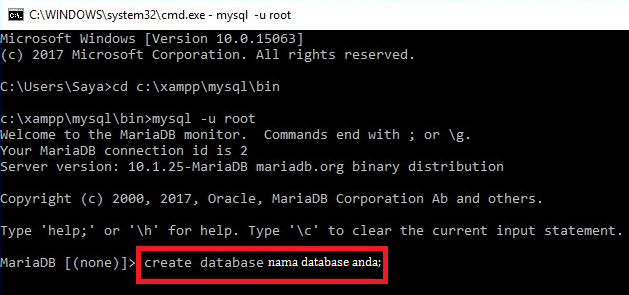 Membuat Database MySQL Melalui Command Prompt - HOSTEKO