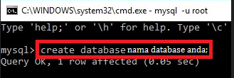 Membuat Database MySQL Melalui Command Prompt - HOSTEKO